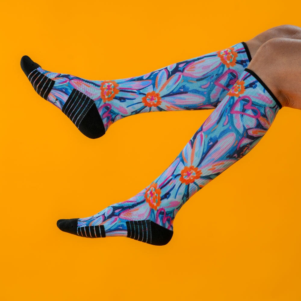 Daisy Blue Compression Socks