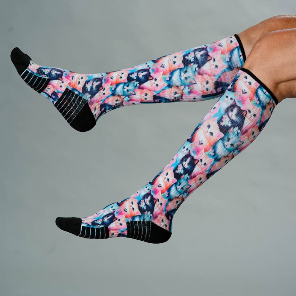 Flower Cats Compression Socks