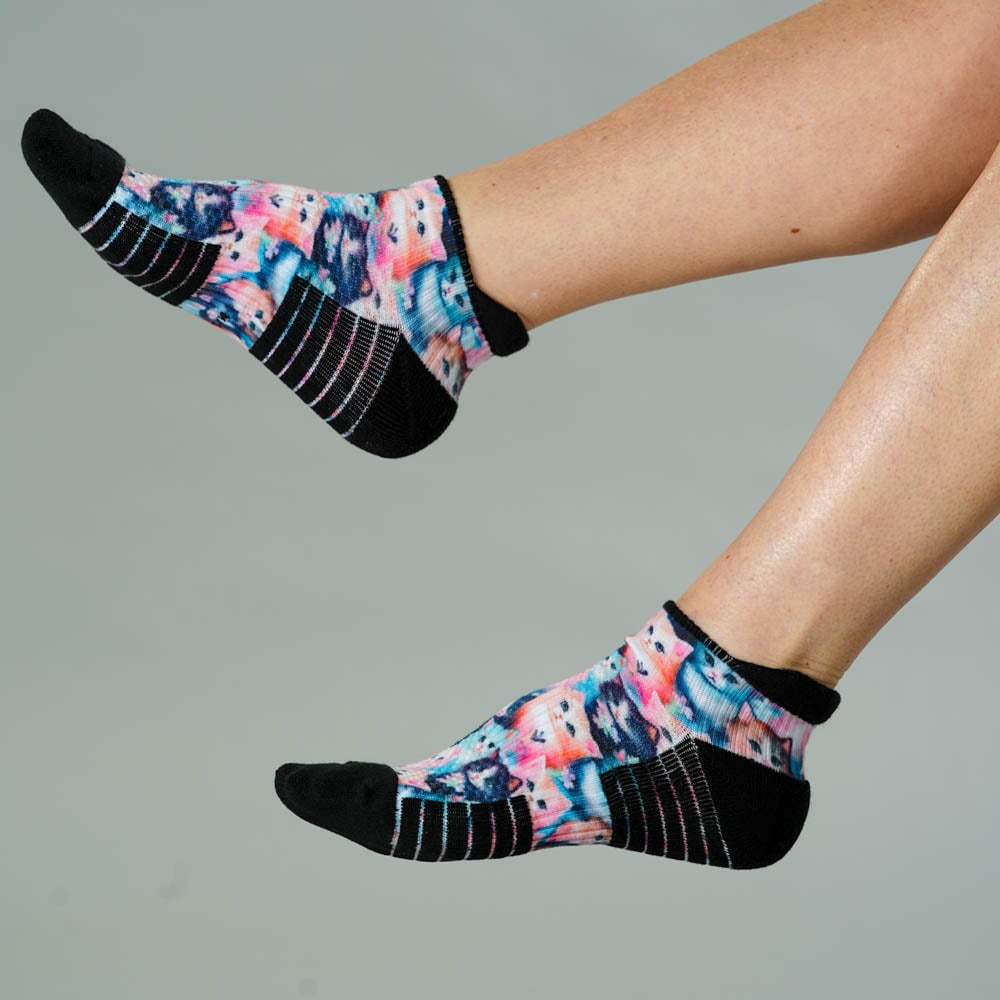 Flower Cats Ankle Compression Socks