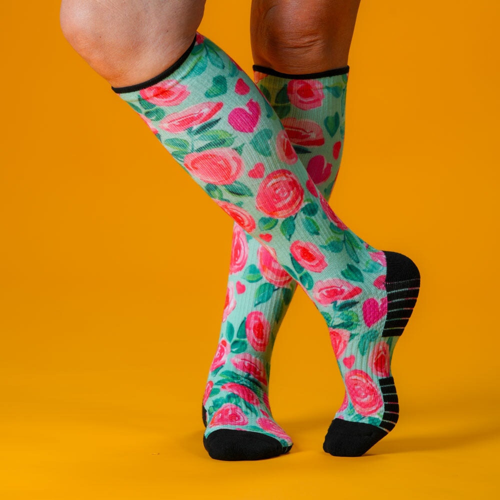 Sweet Roses Compression Socks