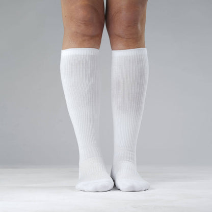 White Compression Gripper Socks