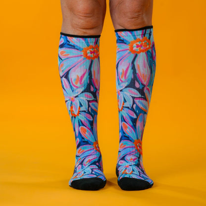 Daisy Blue Compression Socks