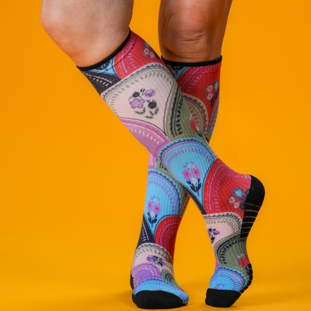 Flower Plates Compression Socks