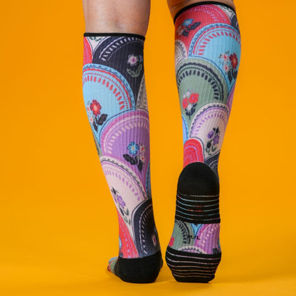 Flower Plates Compression Socks