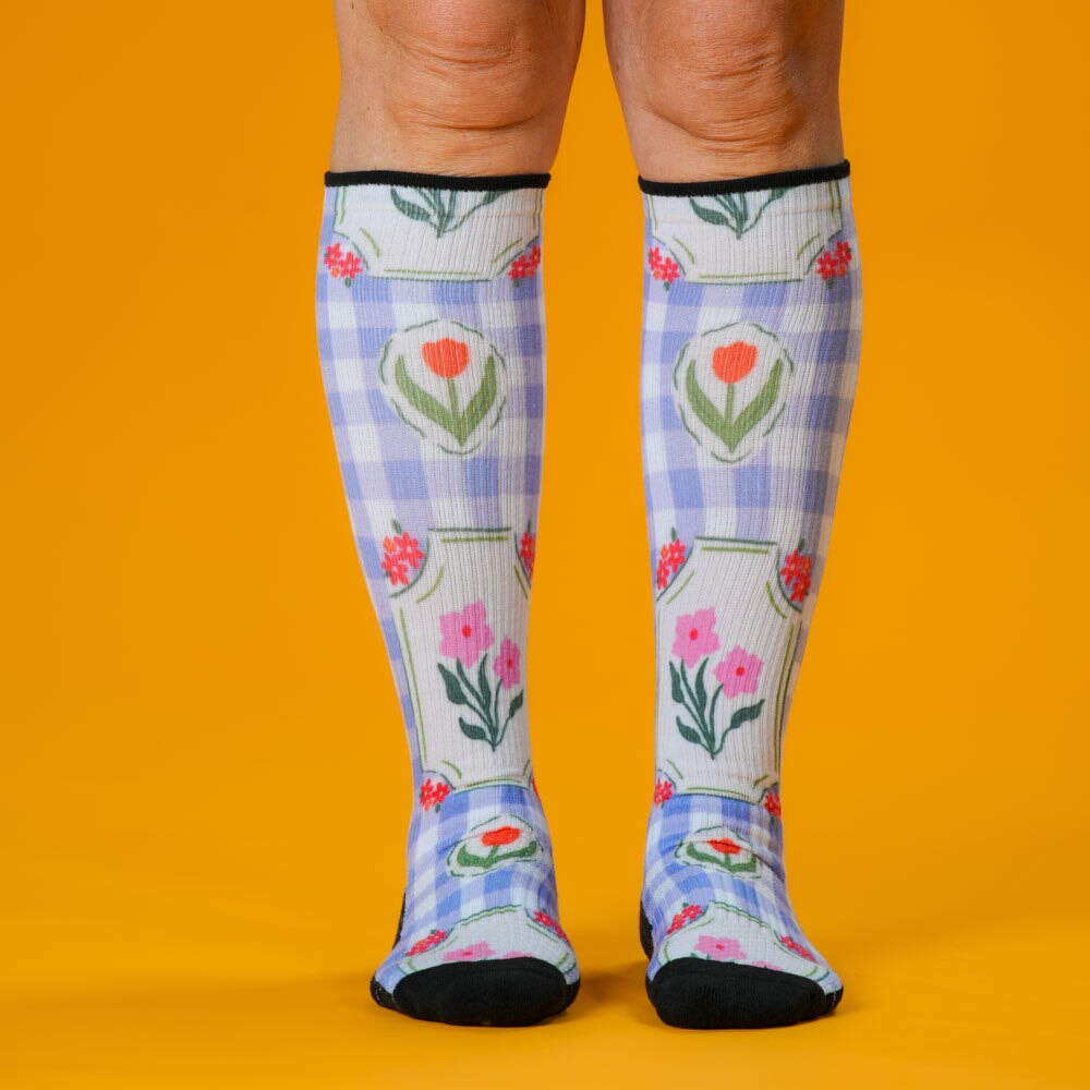 Lavender Picnic Compression Socks