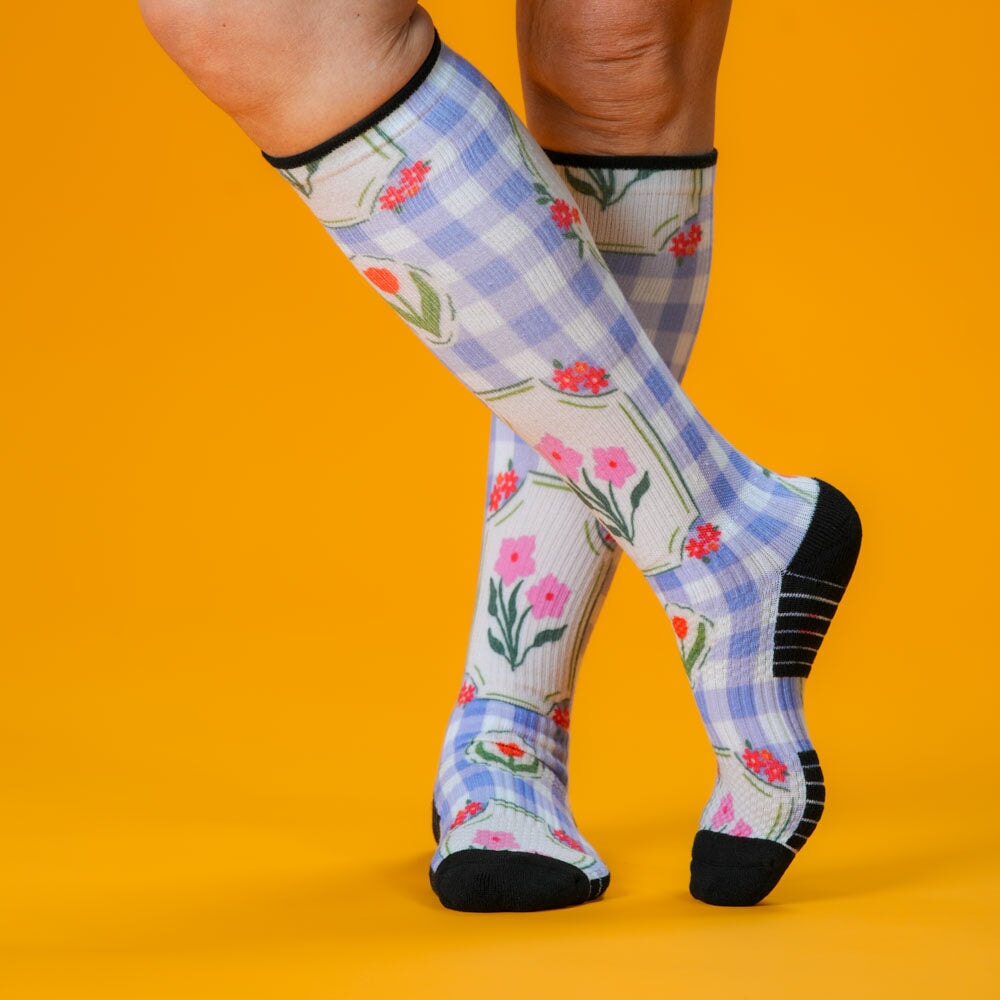 Lavender Picnic Compression Socks