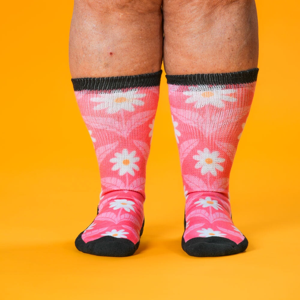 Coral Daisy EasyStretch™ Socks