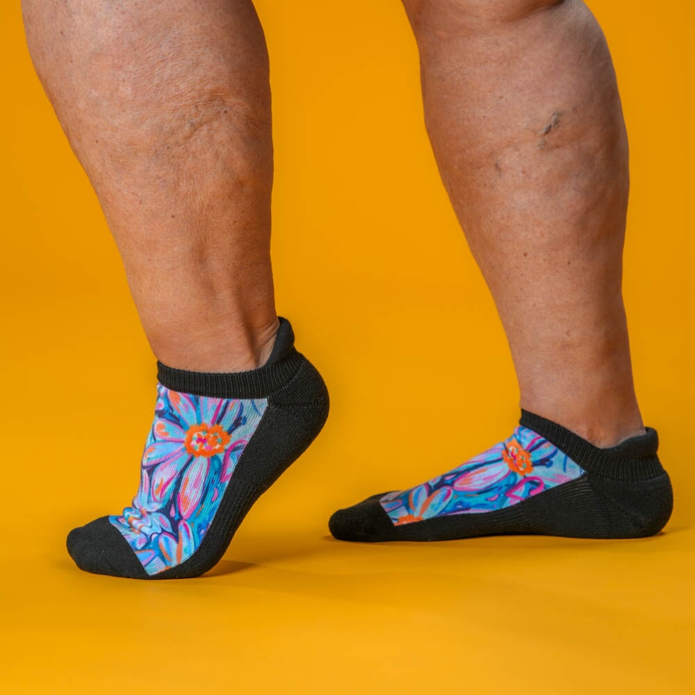 Daisy Blue Ankle Socks