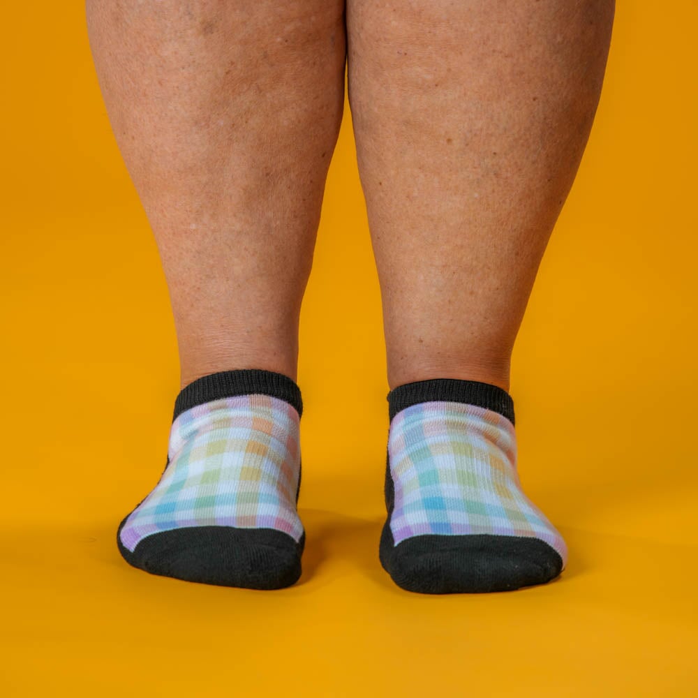 Pastel Plaid Ankle Socks