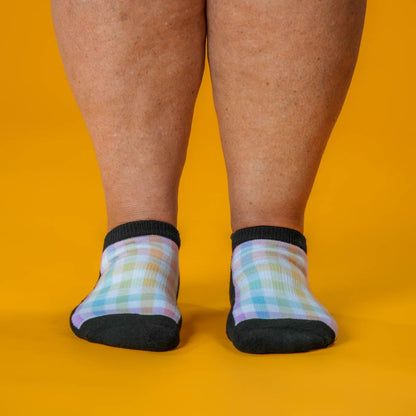 Pastel Plaid Ankle Socks