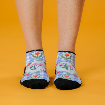 Lavender Picnic Ankle Compression Socks