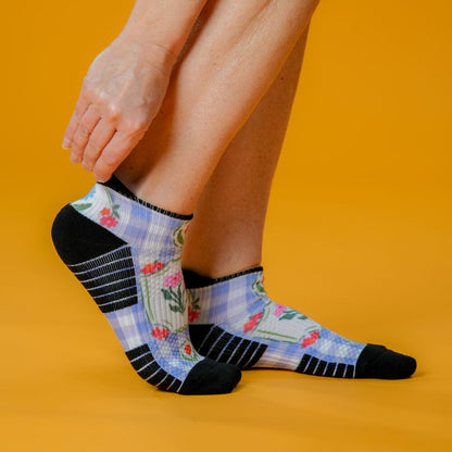 Lavender Picnic Ankle Compression Socks