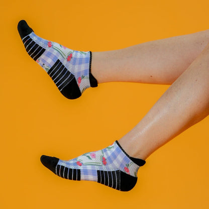 Lavender Picnic Ankle Compression Socks