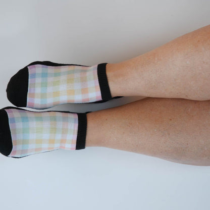 Pastel Plaid Ankle Socks