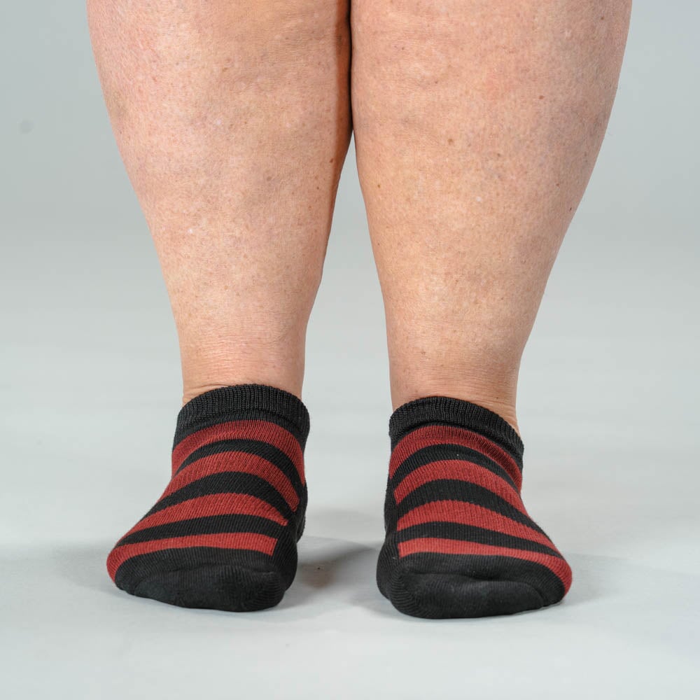 Black Red Ankle Socks
