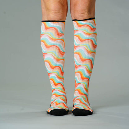 Pastel Waves Compression Socks
