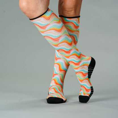 Pastel Waves Compression Socks