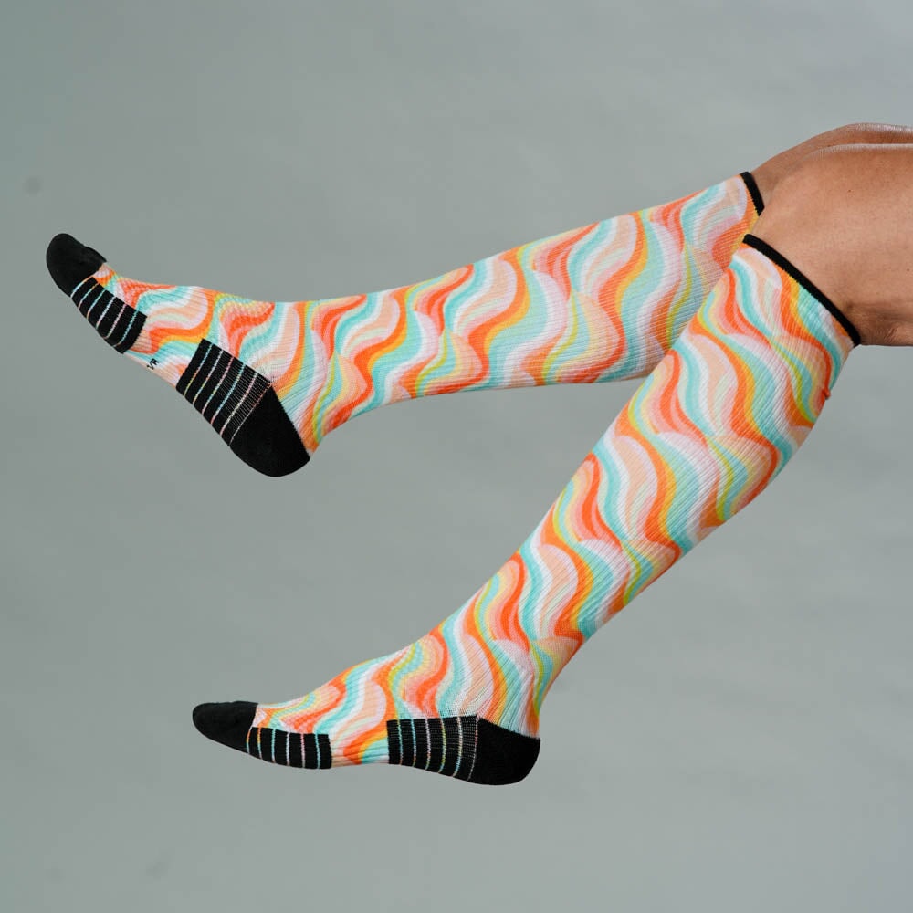 Pastel Waves Compression Socks
