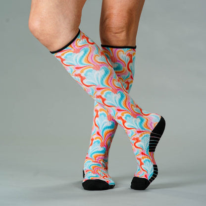 Spring Swirls Compression Socks
