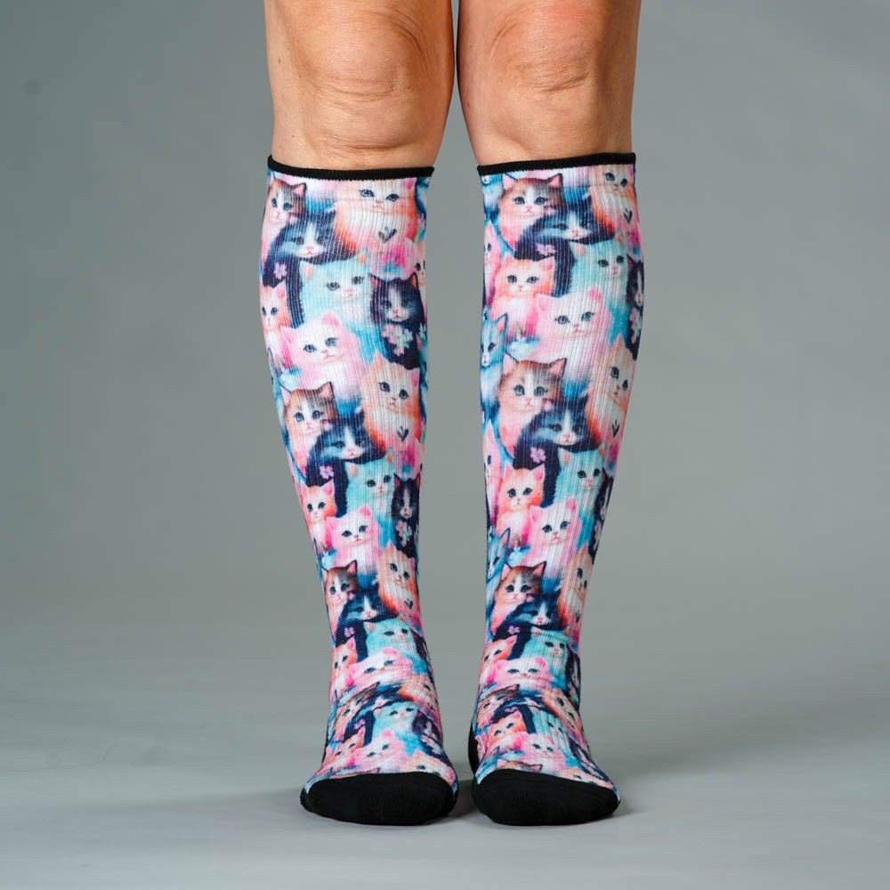 Flower Cats Compression Socks