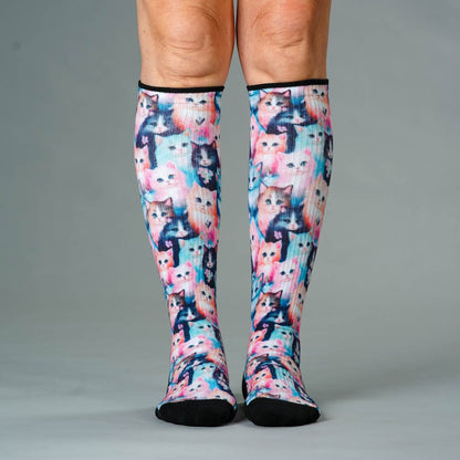 Flower Cats Compression Socks
