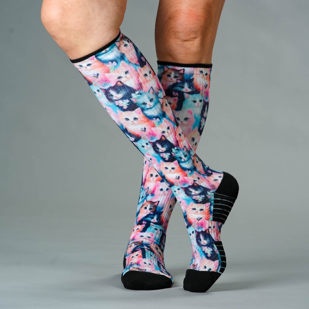 Flower Cats Compression Socks