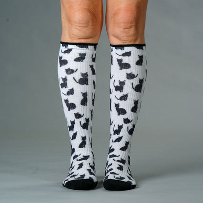 Black Meows Compression Socks