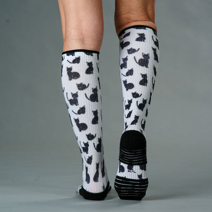 Black Meows Compression Socks