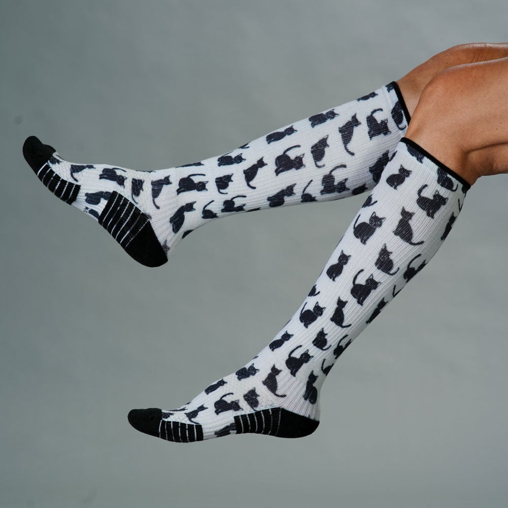 Black Meows Compression Socks