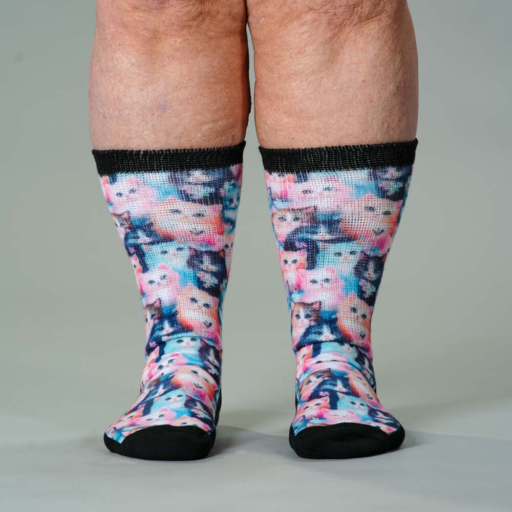 Flower Cats EasyStretch™ Socks