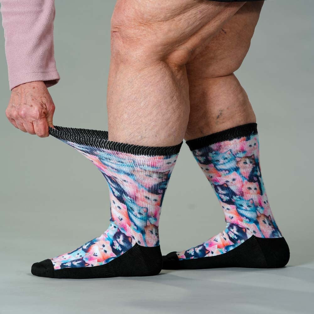 Flower Cats EasyStretch™ Socks