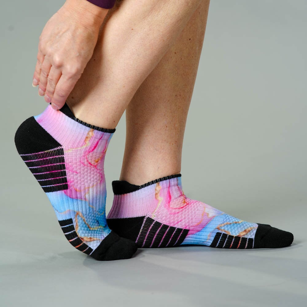 Pastel Marble Ankle Compression Socks