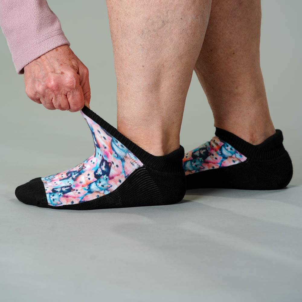 Flower Cats Ankle Socks