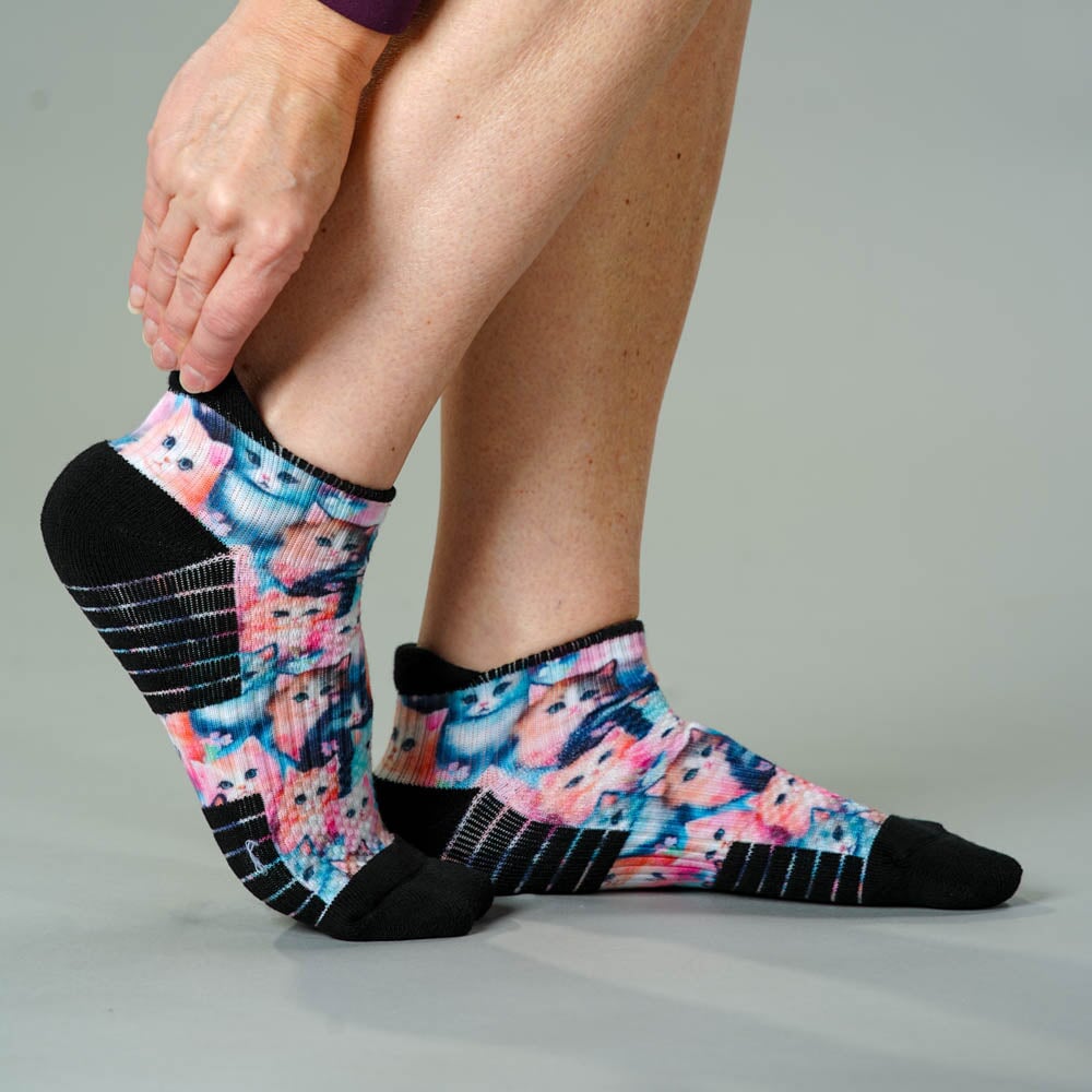 Flower Cats Ankle Compression Socks