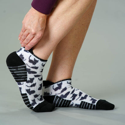 Black Meows Ankle Compression Socks