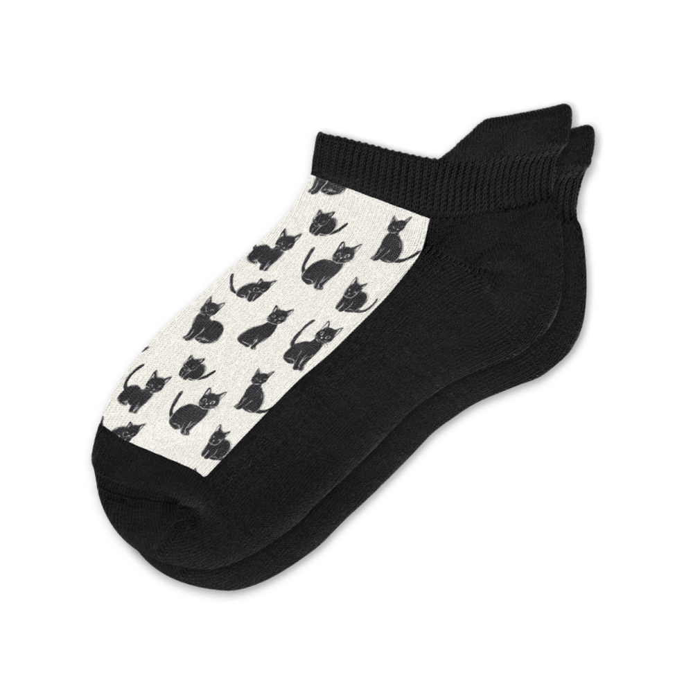 Black Meows Ankle Socks