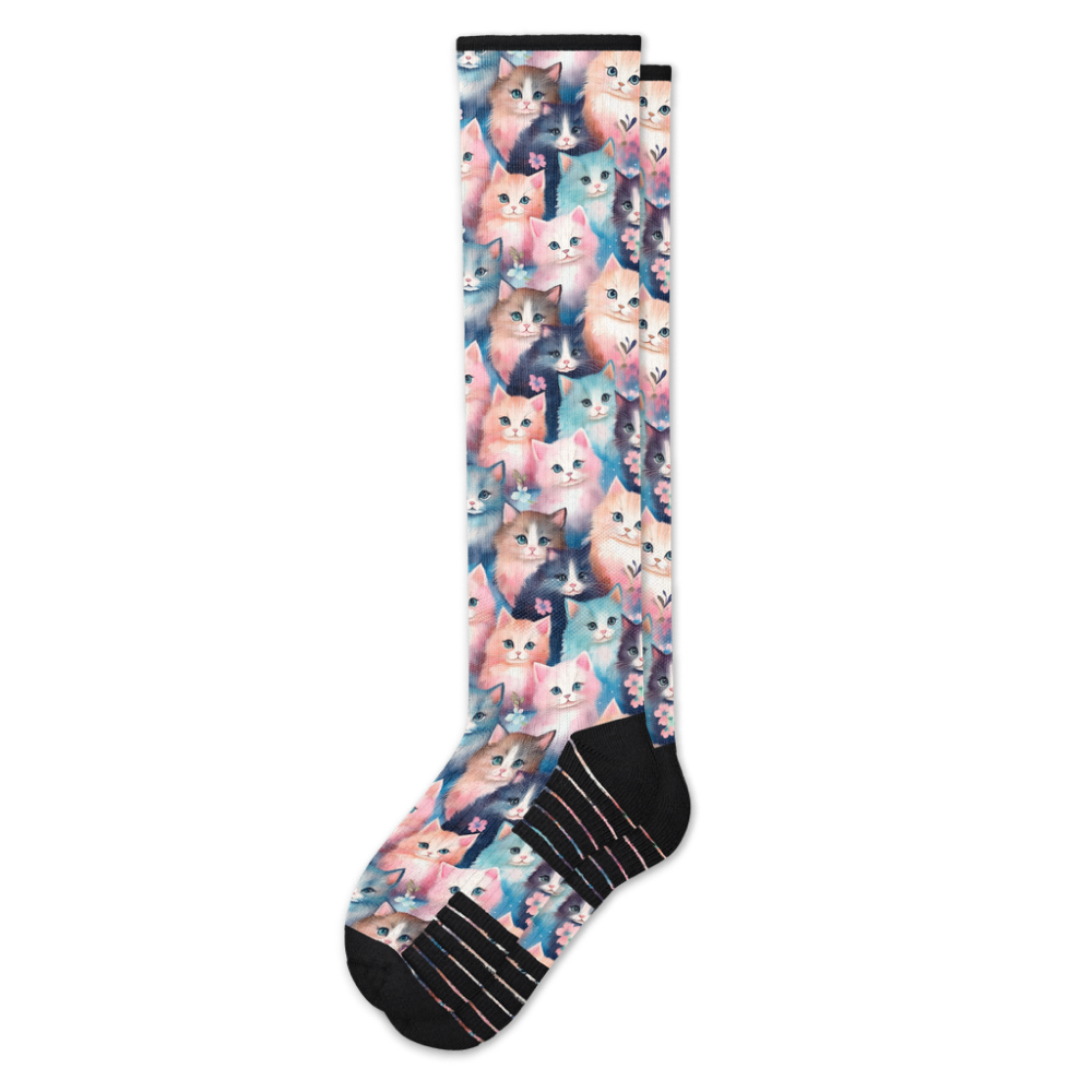 Flower Cats Compression Socks