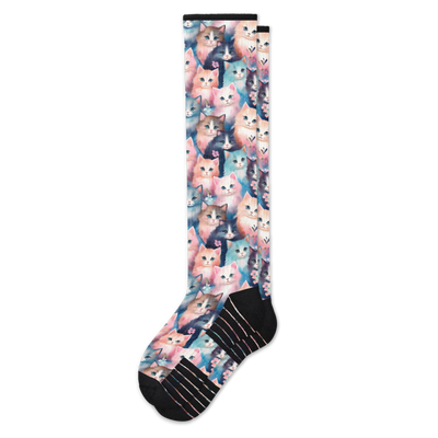 Flower Cats Compression Socks