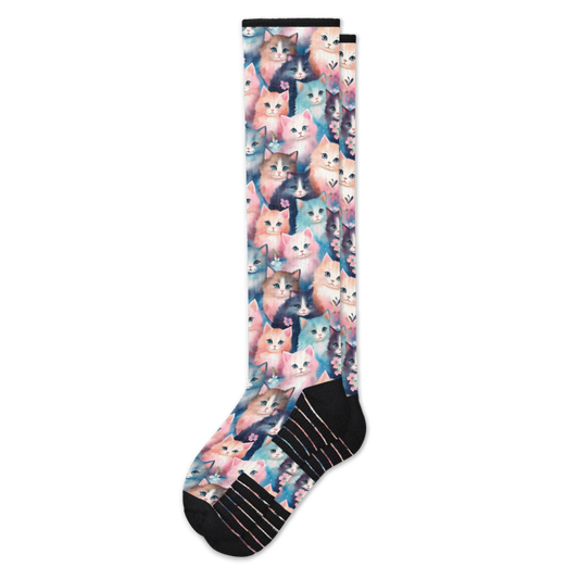 Flower Cats Compression Socks