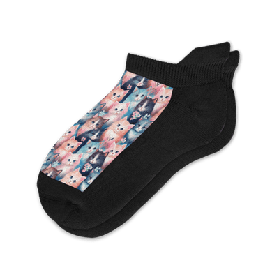 Flower Cats Ankle Socks
