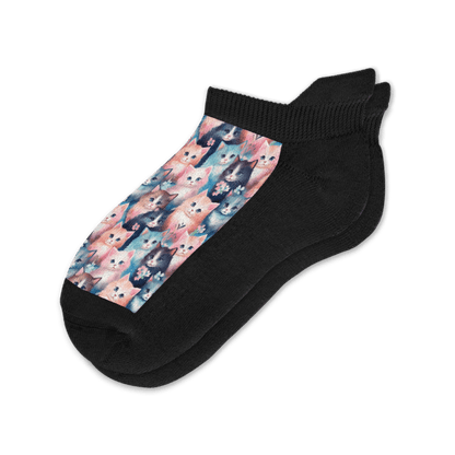 Flower Cats Ankle Socks