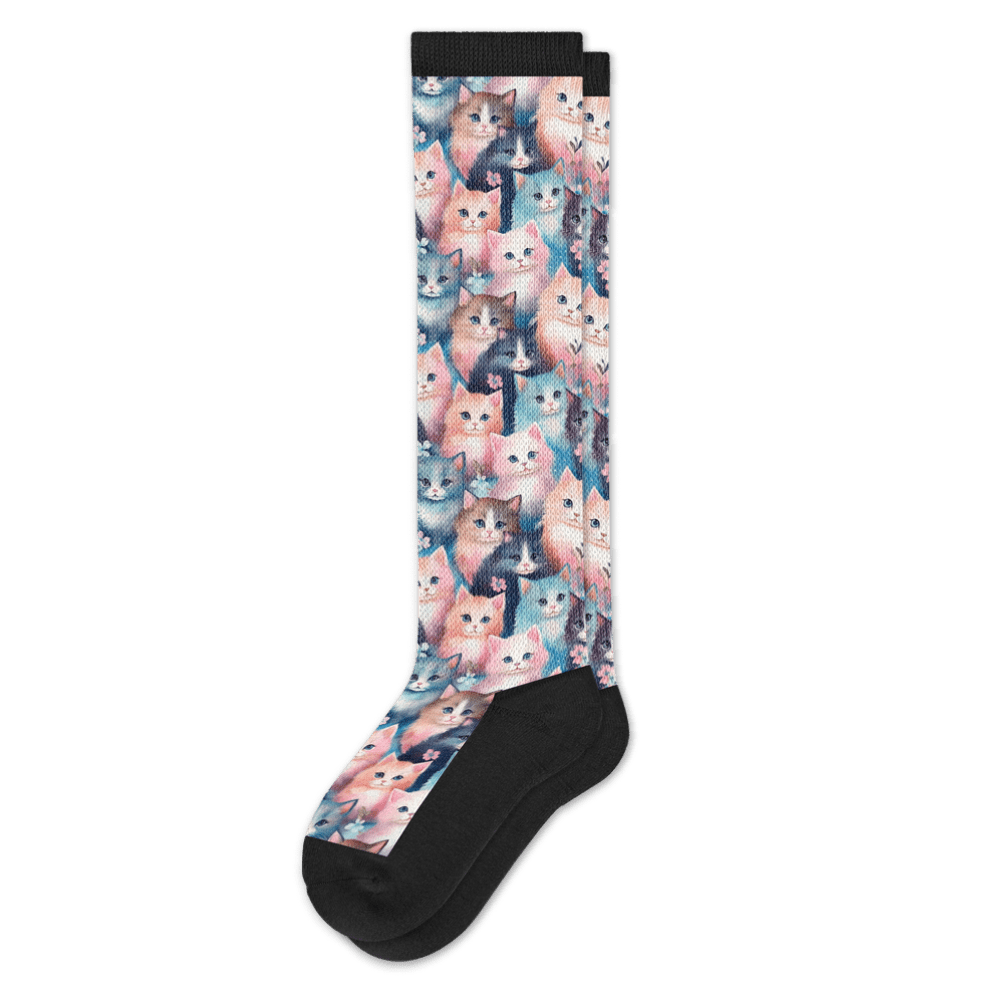 Flower Cats EasyStretch™ Socks