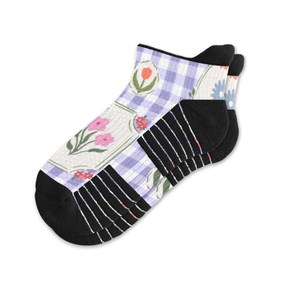 Lavender Picnic Ankle Compression Socks