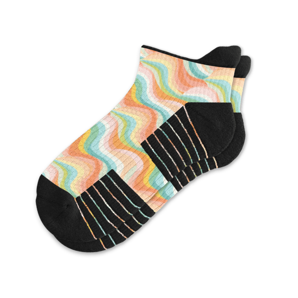 Pastel Waves Ankle Compression Socks