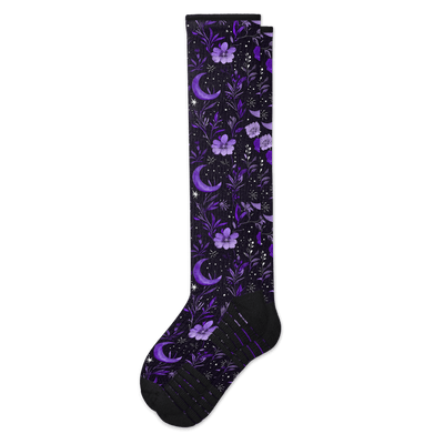 Purple Moon Compression Socks