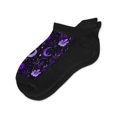 Purple Moon Ankle Socks